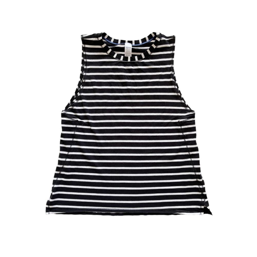 Ivivva Black + White Striped Luminous Muscle Tank Size 14